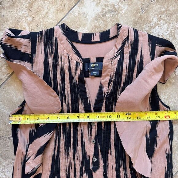 Anthropologie Maeve The Cassandra Maxi Dress Ikat Flutter Sleeve Ruffles Size XS - Picture 15 of 16